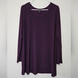 Clara Sun Woo Purple Long Sleeve Blouse Vibrant Womens XL